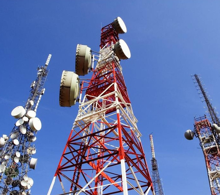 Four-Column Angle Steel Tower With Lightning Protection Device